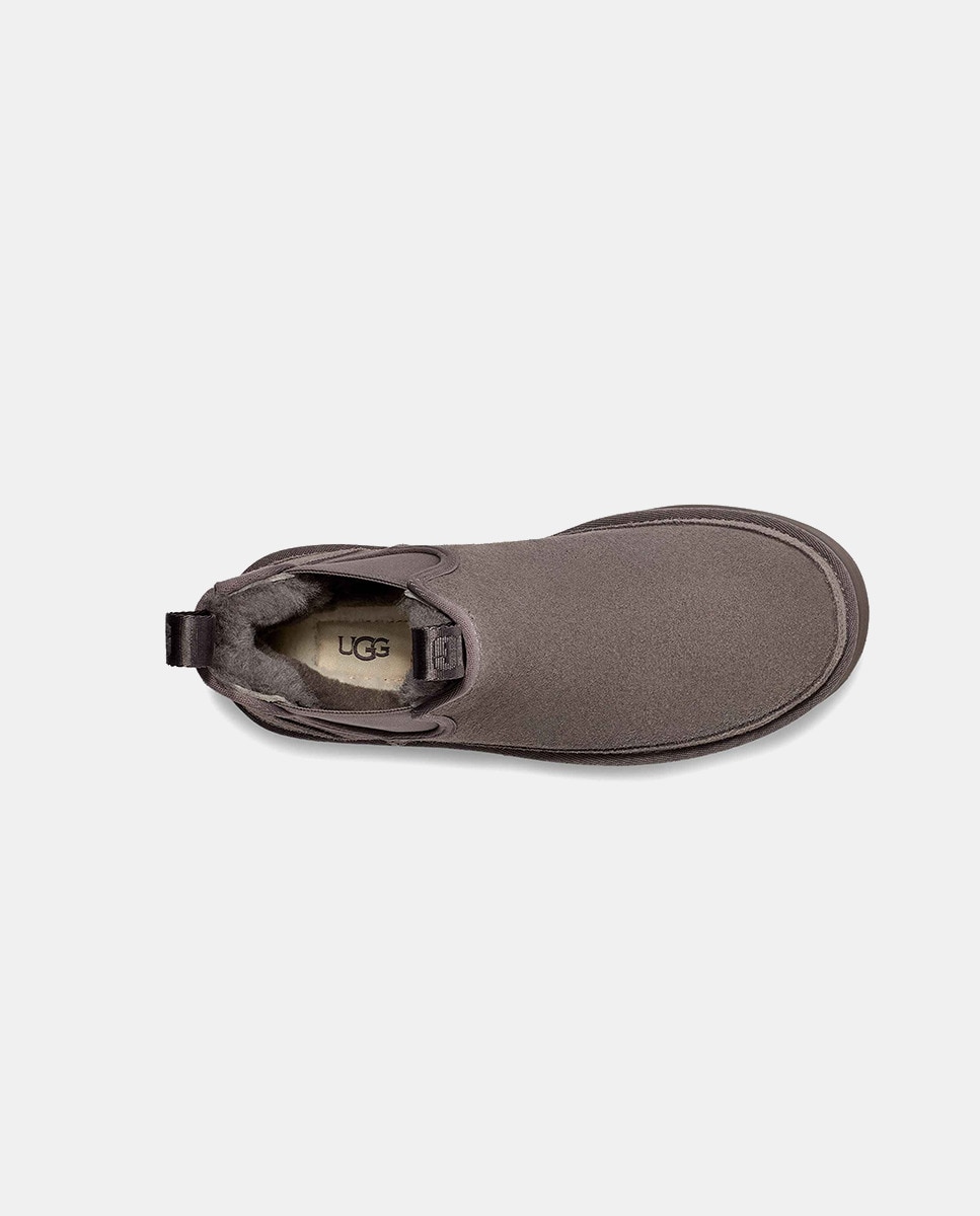 Botins Neumel Platform Tipo Chelsea com Plataforma e em Camurça Cinzento-5