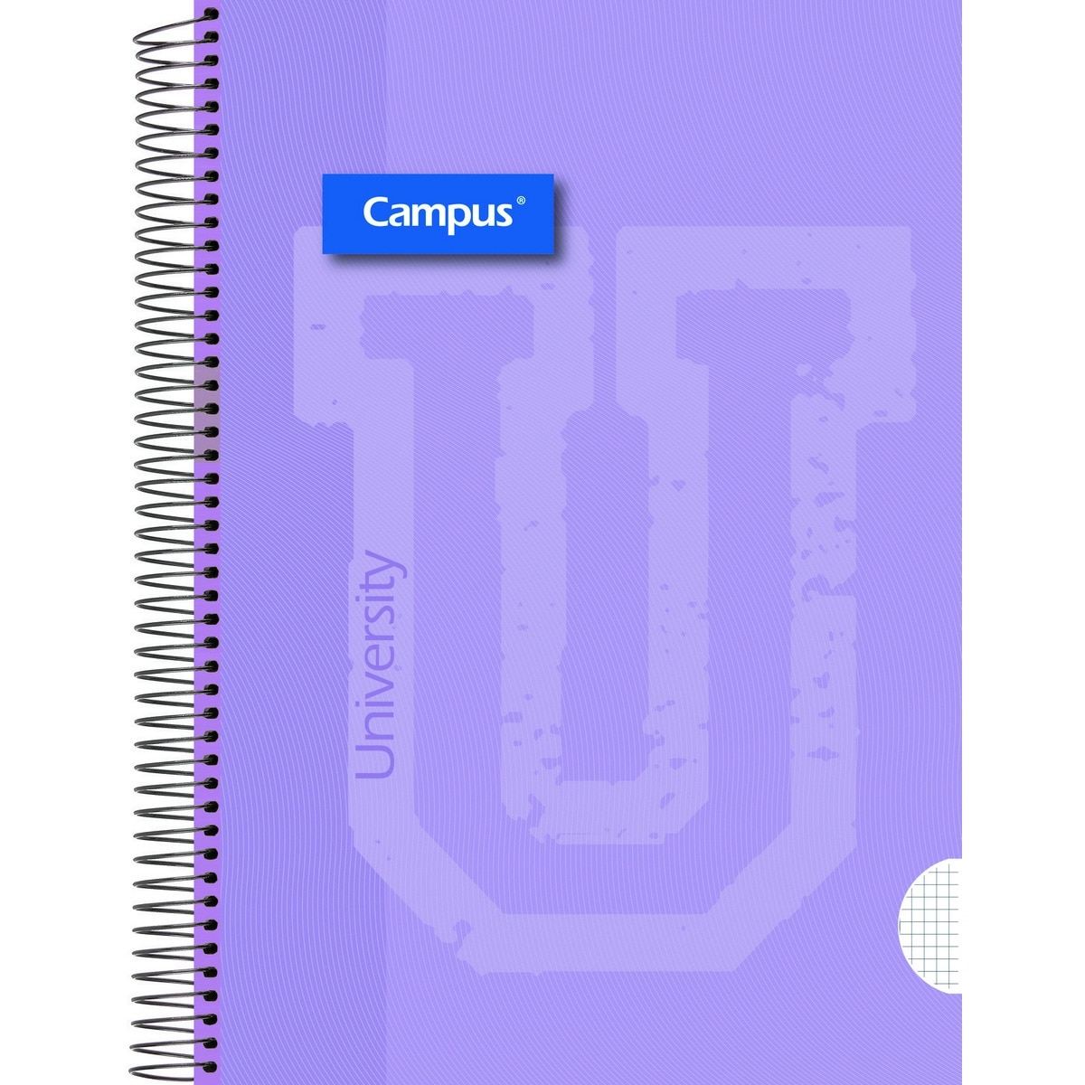 Imagen 0 de Cuaderno espiral A5+ tapa extradura forrada 80 hojas 90 gramos cuadrícula 4x4 mm Campus