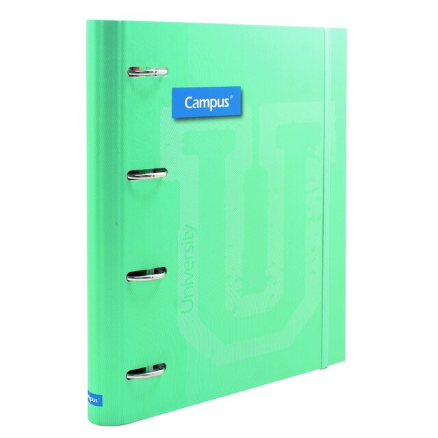 Imagen 0 de Carpeta ringbook soft 4 anillas con recambio de 100 hojas Campus University turquesa