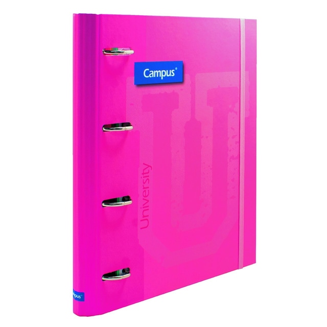 Imagen 0 de Carpeta ringbook soft 4 anillas con recambio de 100 hojas Campus University fucsia
