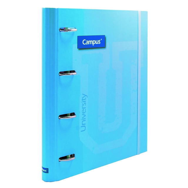 Imagen 0 de Carpeta ringbook soft 4 anillas con recambio de 100 hojas Campus University azul cielo