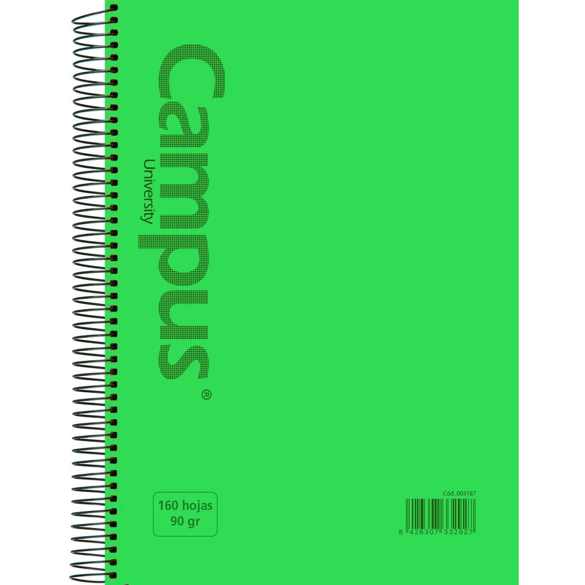 Cuaderno espiral A4 Tapa polipropileno microperforado 160 Hojas 90g cuadrícula 5x5 mm Campus Rosa-4