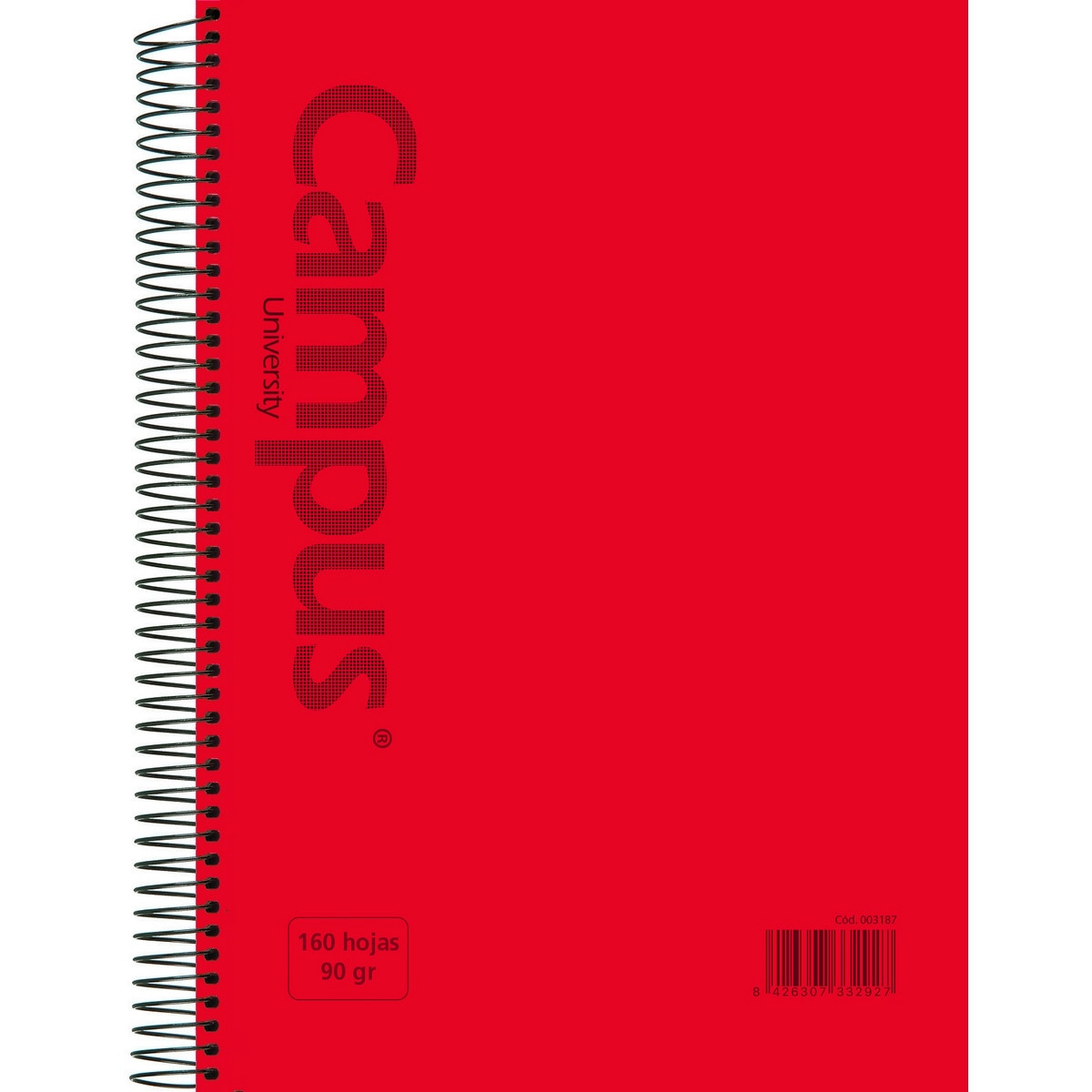 Cuaderno espiral A4 Tapa polipropileno microperforado 160 Hojas 90g cuadrícula 5x5 mm Campus Rosa-3