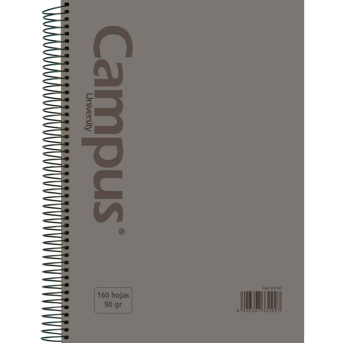 Cuaderno espiral A4 Tapa polipropileno microperforado 160 Hojas 90g cuadrícula 5x5 mm Campus Rosa-2