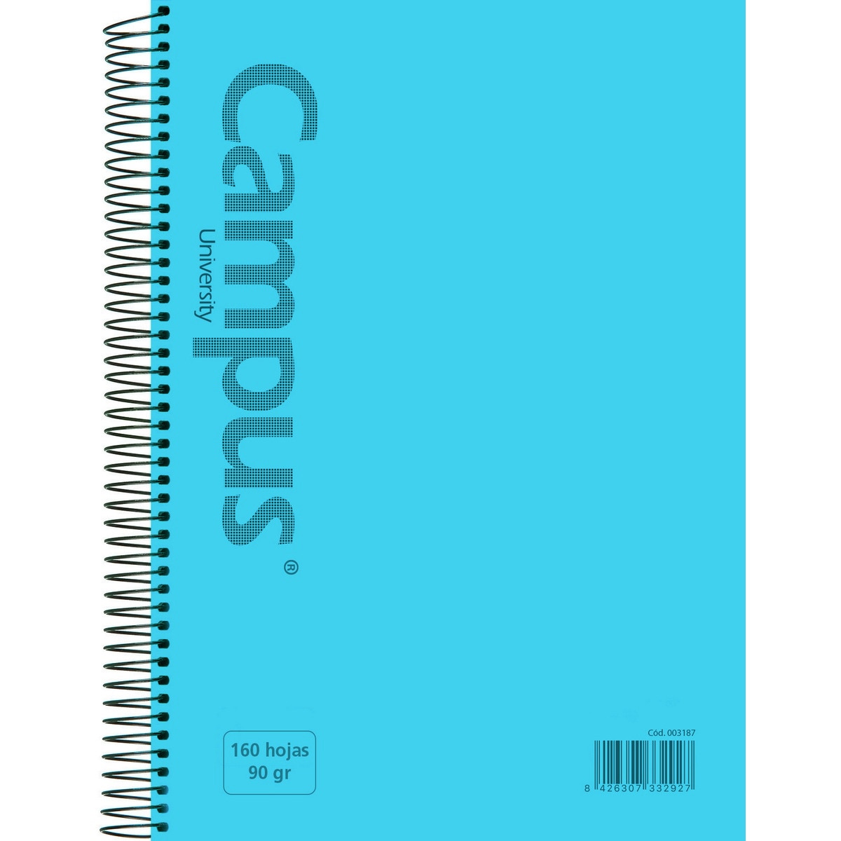 Imagen 0 de Cuaderno espiral A4 Tapa polipropileno microperforado 160 Hojas 90g cuadrícula 5x5 mm Campus