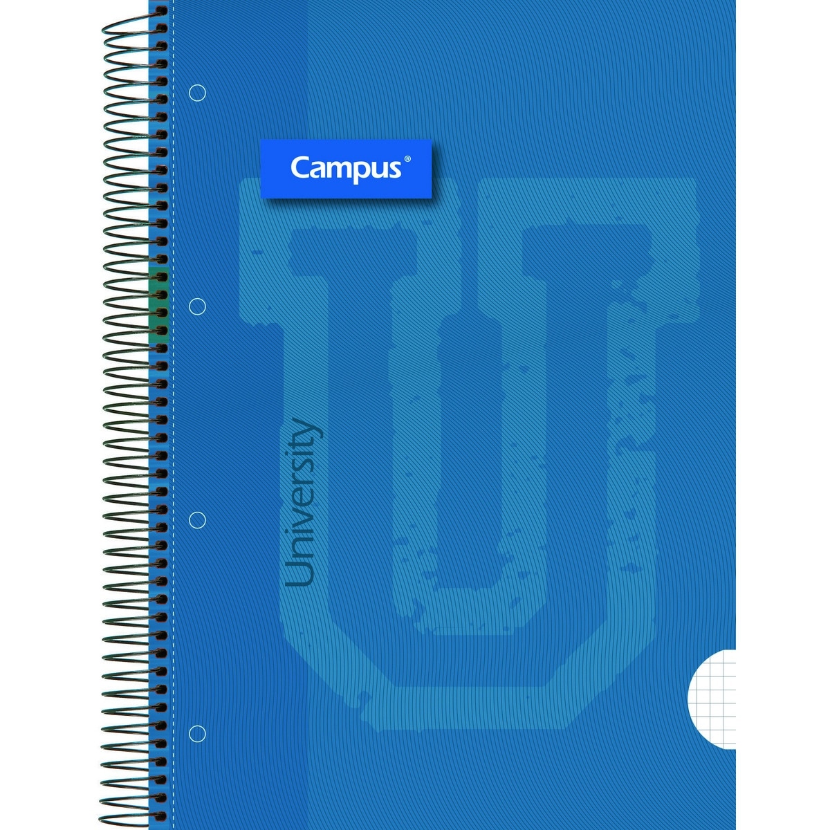 Imagen 0 de Cuaderno espiral A4 tapa extradura forrada microperforado 120 hojas 90 gramos cuadrícula 5x5 mm Campus