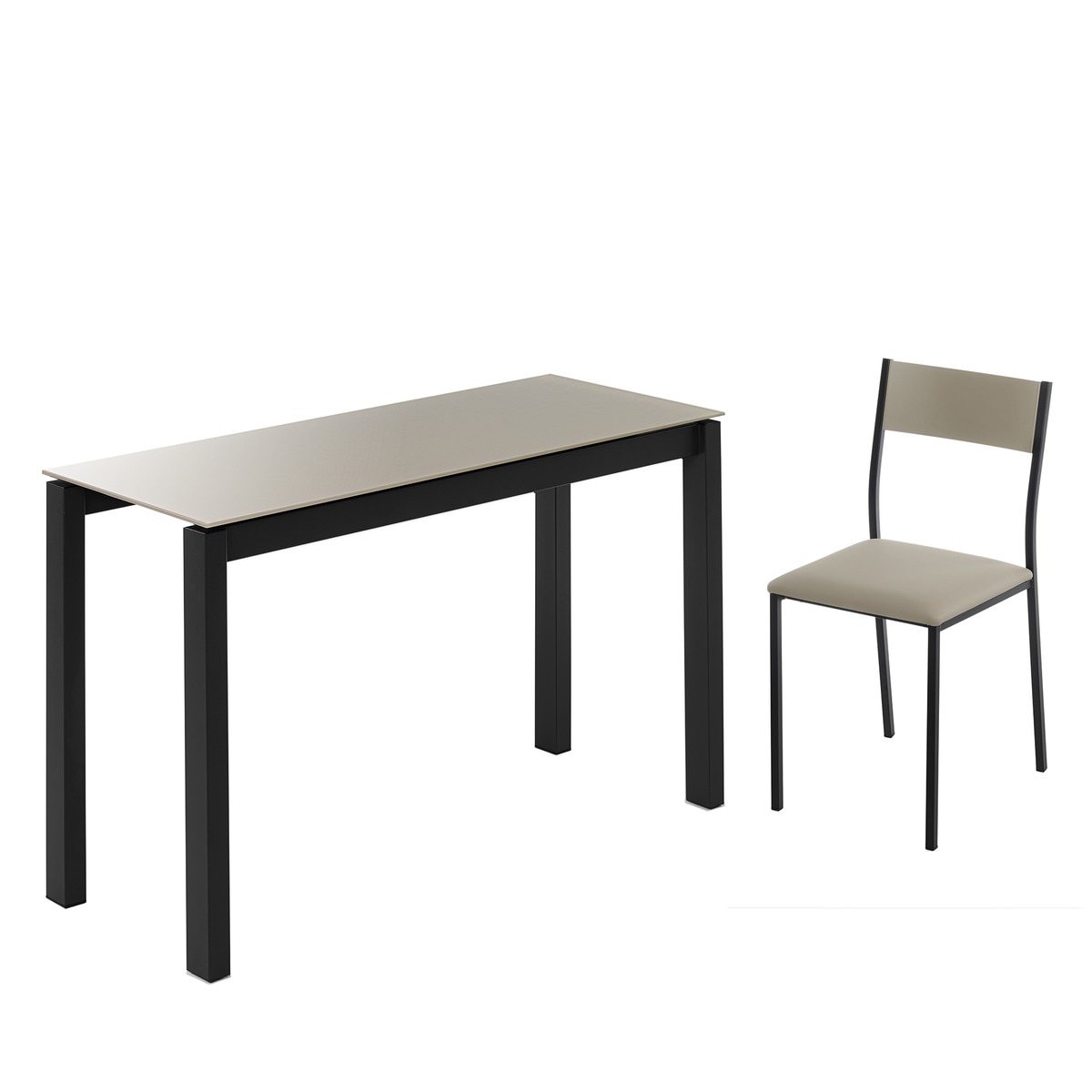 Mesa Extensível de Vidro Ginger Pombo/Preto-6