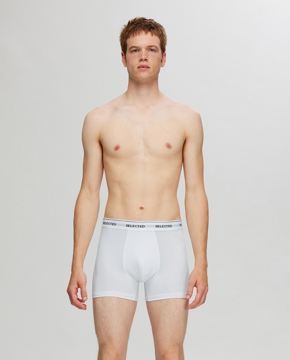 Pack de Três Boxers em Algodão Orgânico Cru-1