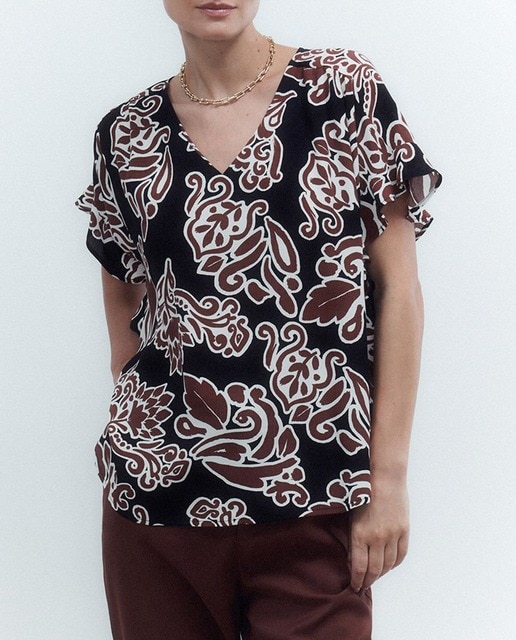 Imagen 0 de Top de mujer manga corta con volante