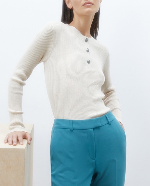 Imagen 0 de Jersey de punto con cuello caja mujer