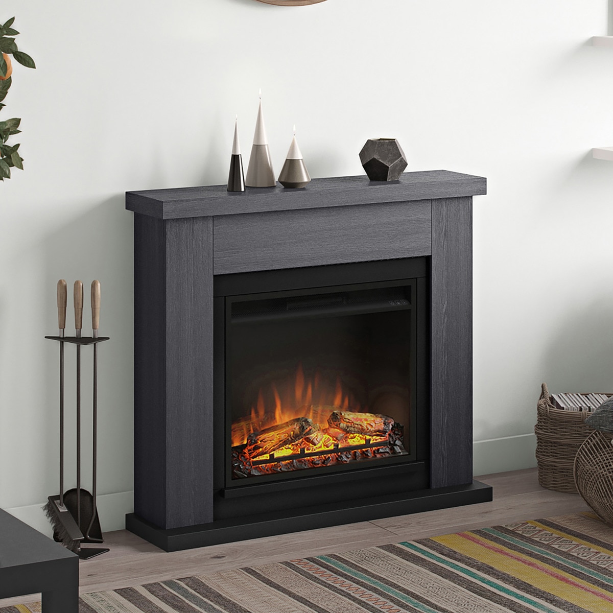 Chimenea Eléctrica Frode Gris-4