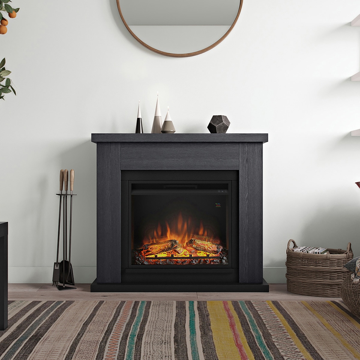 Chimenea Eléctrica Frode Gris-3