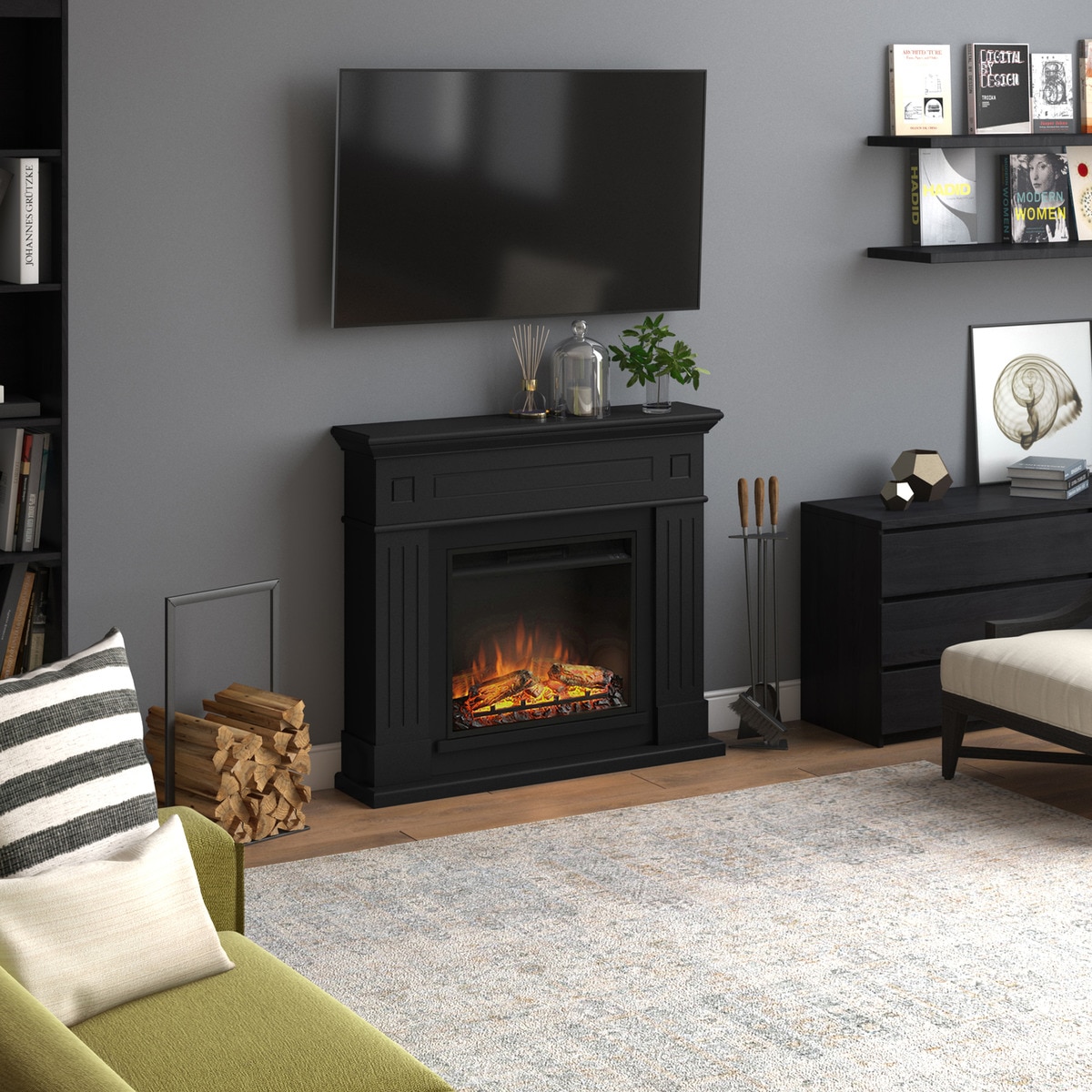 Chimenea Eléctrica Larsen Negro-4