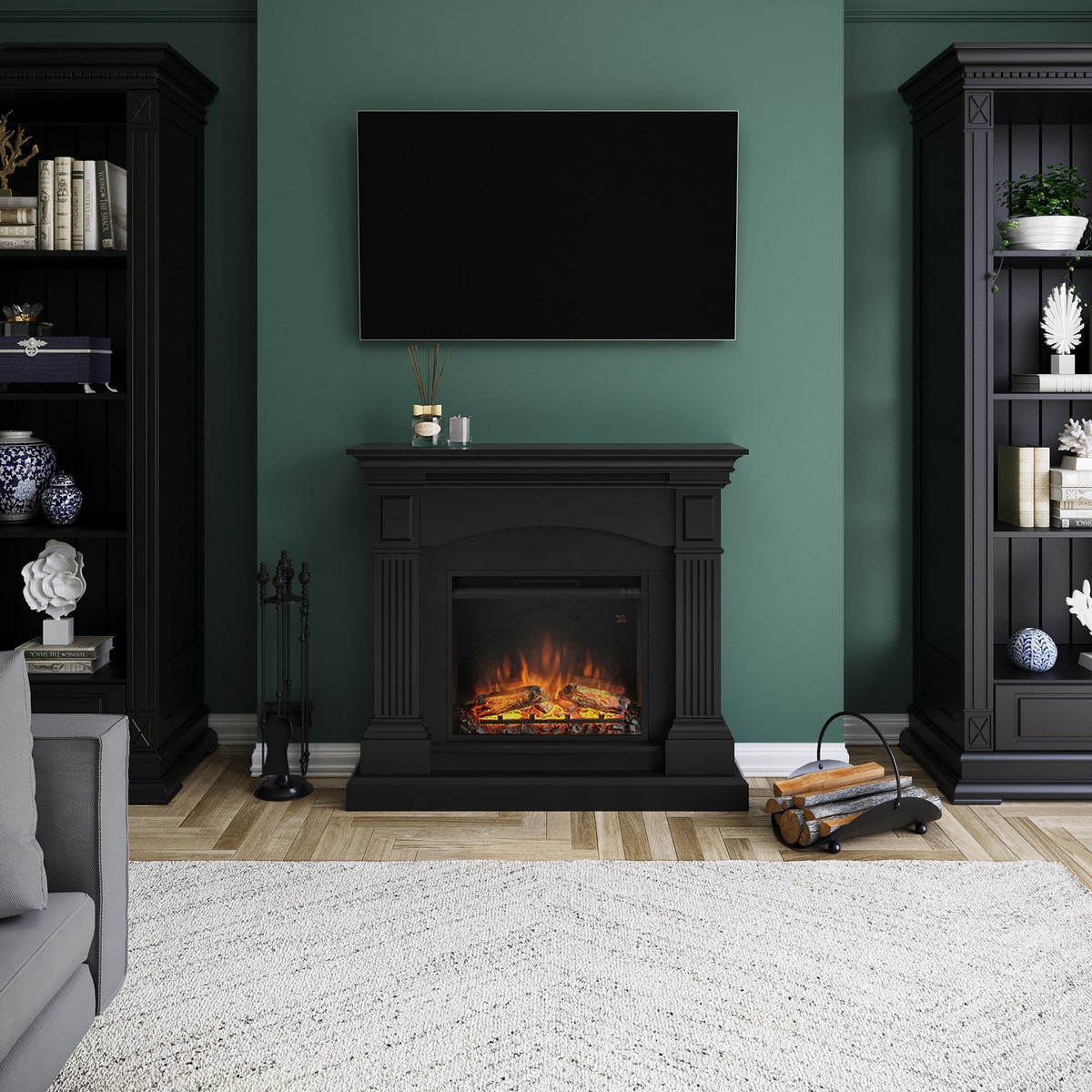 Chimenea Eléctrica Magna Negro-3