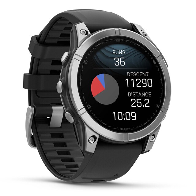 Imagen 0 de Garmin Fenix E  Acero Plata con correa de silicona negra Smartwatch