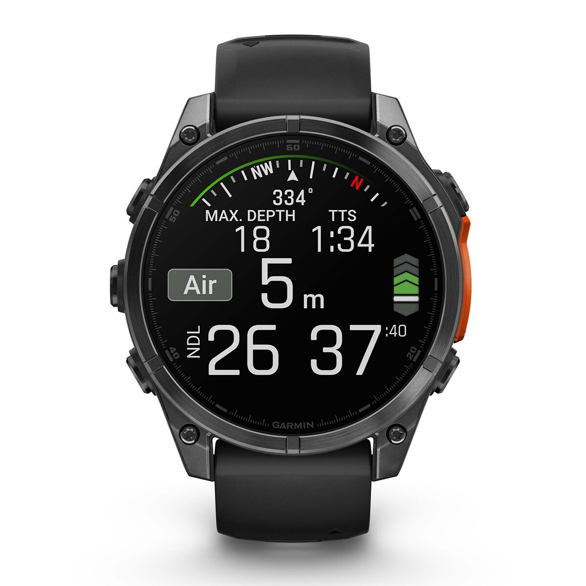 Relógio Fenix 8 47mm Aço com Bracelete em Silicone - Preto Preto-6