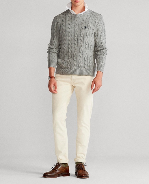 Imagen 0 de Jersey de hombre de algodón en punto de ochos