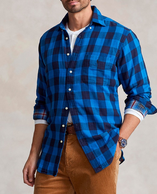 Imagen 0 de Camisa de hombre classic fit de algodón con bolsillo tallas grandes