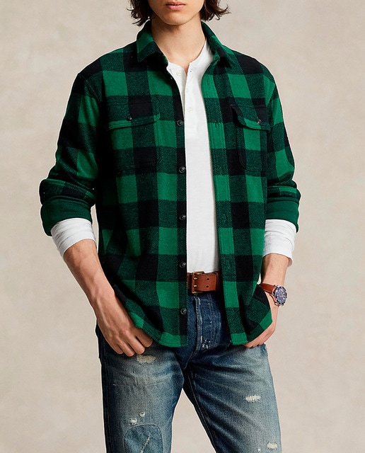 Imagen 0 de Camisa de hombre regular fit de franela con bolsillos