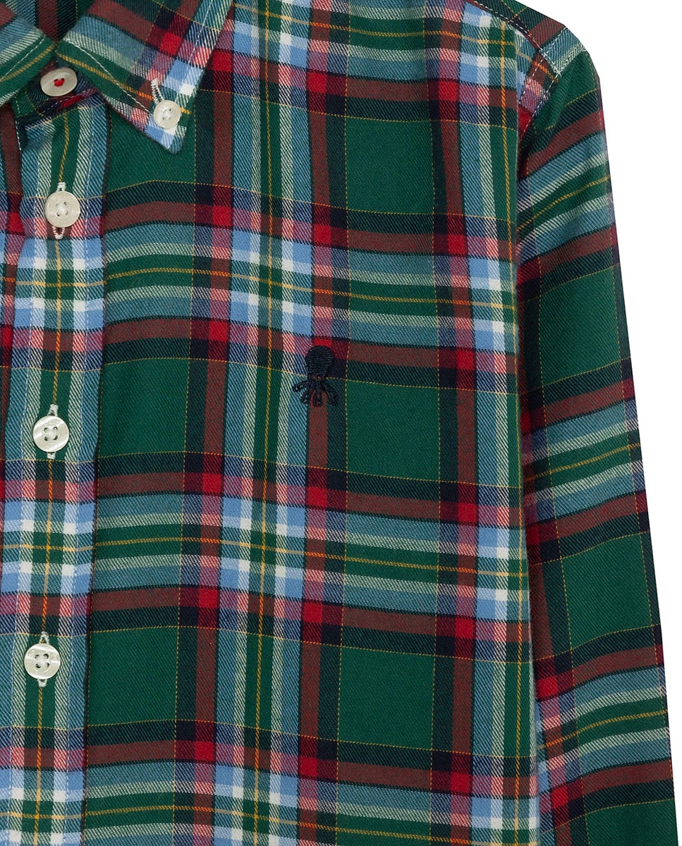 Camisa de Manga Comprida com Fantasia Verde-escuro-3