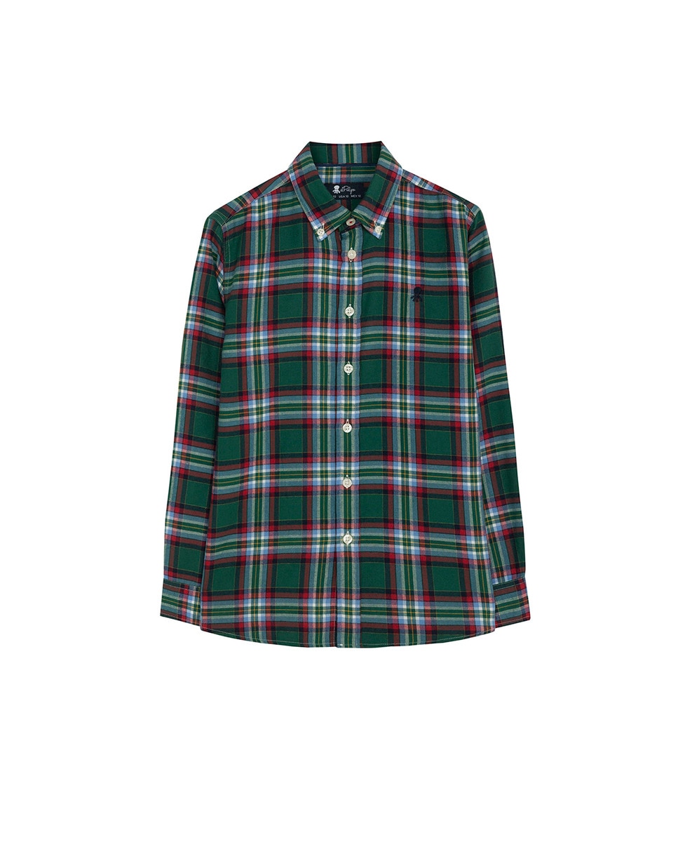 Camisa de Manga Comprida com Fantasia Verde-escuro-1