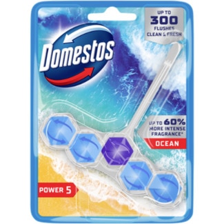 Bloco Sanitário Desinfectante Ocean embalagem 55 g - Domestos Power 5