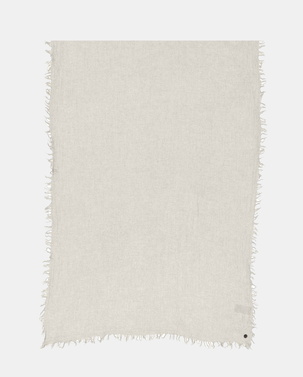 Cachecol Liso com Franjas Branco-1
