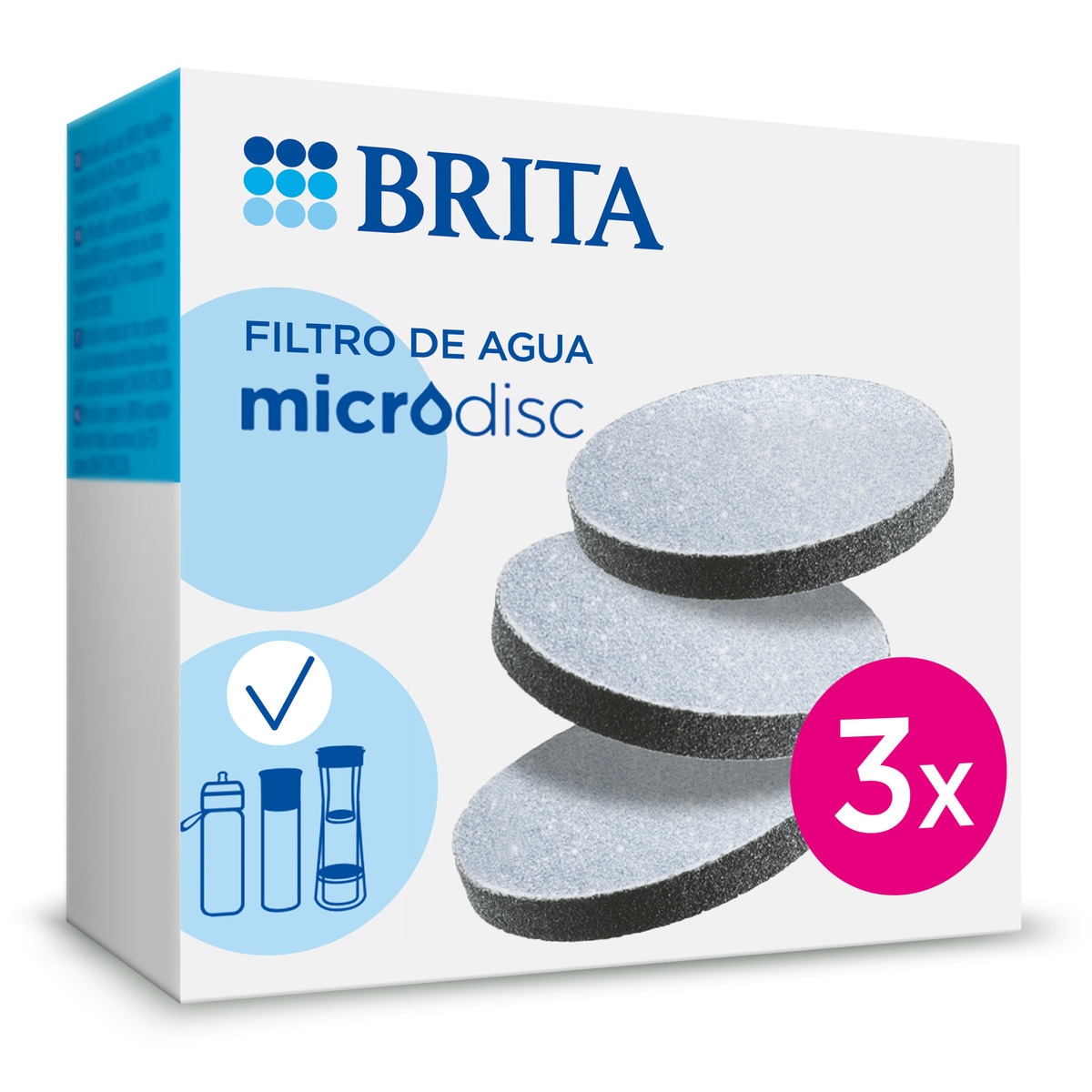Pack de 3 filtros para garrafa filtrante Microdisc Branco-19