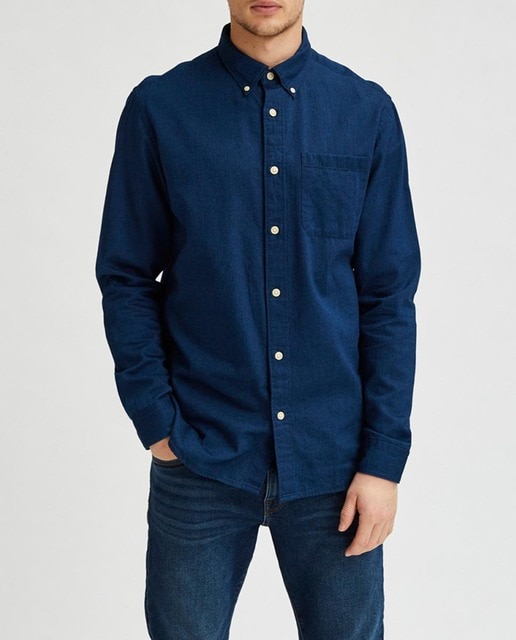 Imagen 0 de Camisa vaquera de hombre en algodón orgánico regular lisa