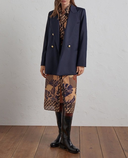 Imagen 0 de Blazer cruzada de mujer botones dorados