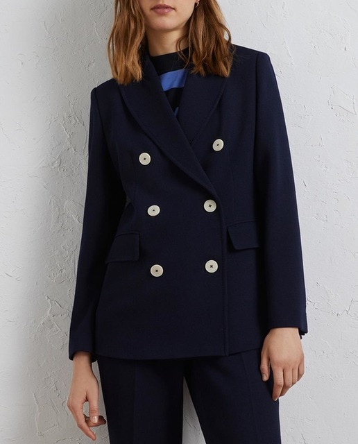 Imagen 0 de Blazer piqué lisa cruzada