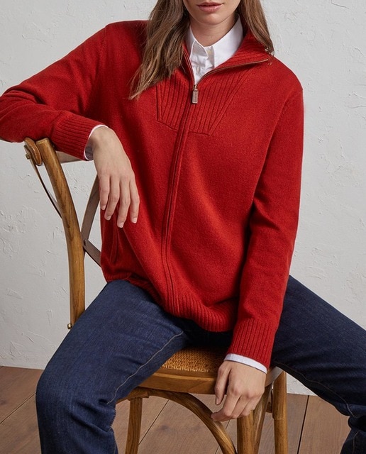 Imagen 0 de Jersey de mujer liso con cremallera