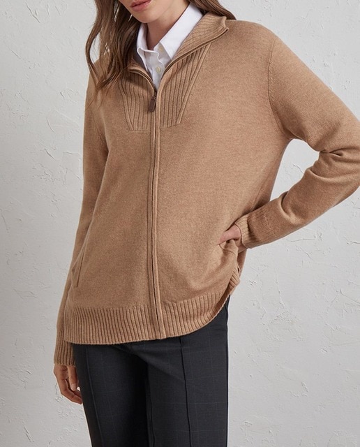 Imagen 0 de Jersey de mujer liso con cremallera