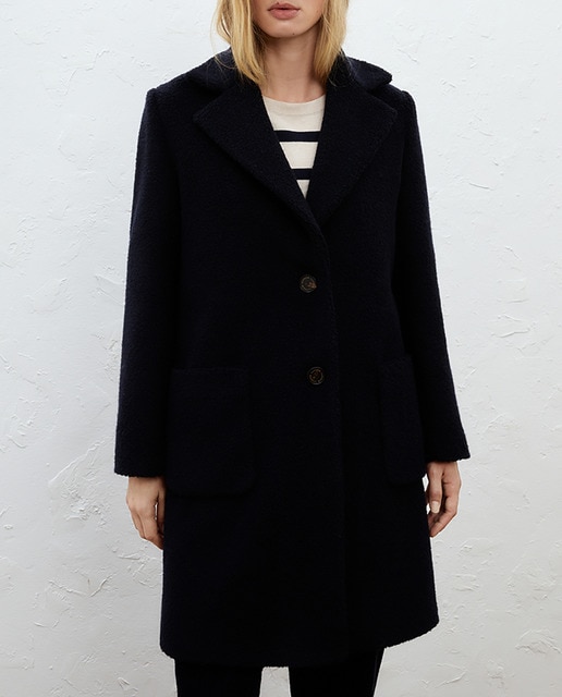 Imagen 0 de Abrigo largo con bolsillos de parche mujer