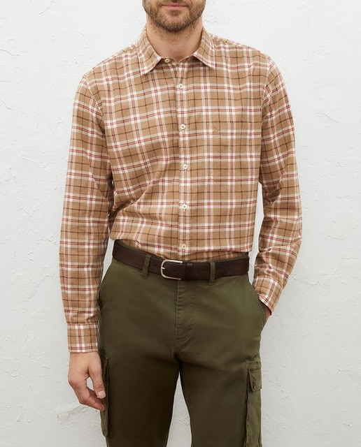 Imagen 0 de Camisa de hombre manga larga de cuadros en viyela classic fit