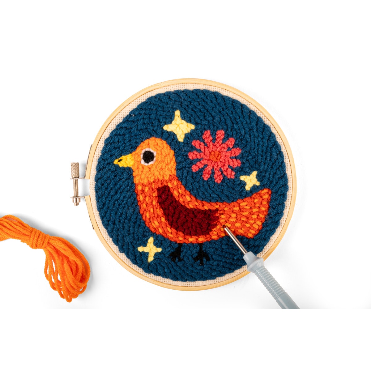 Set de costura punch needle pájaro de Kikkerland 5