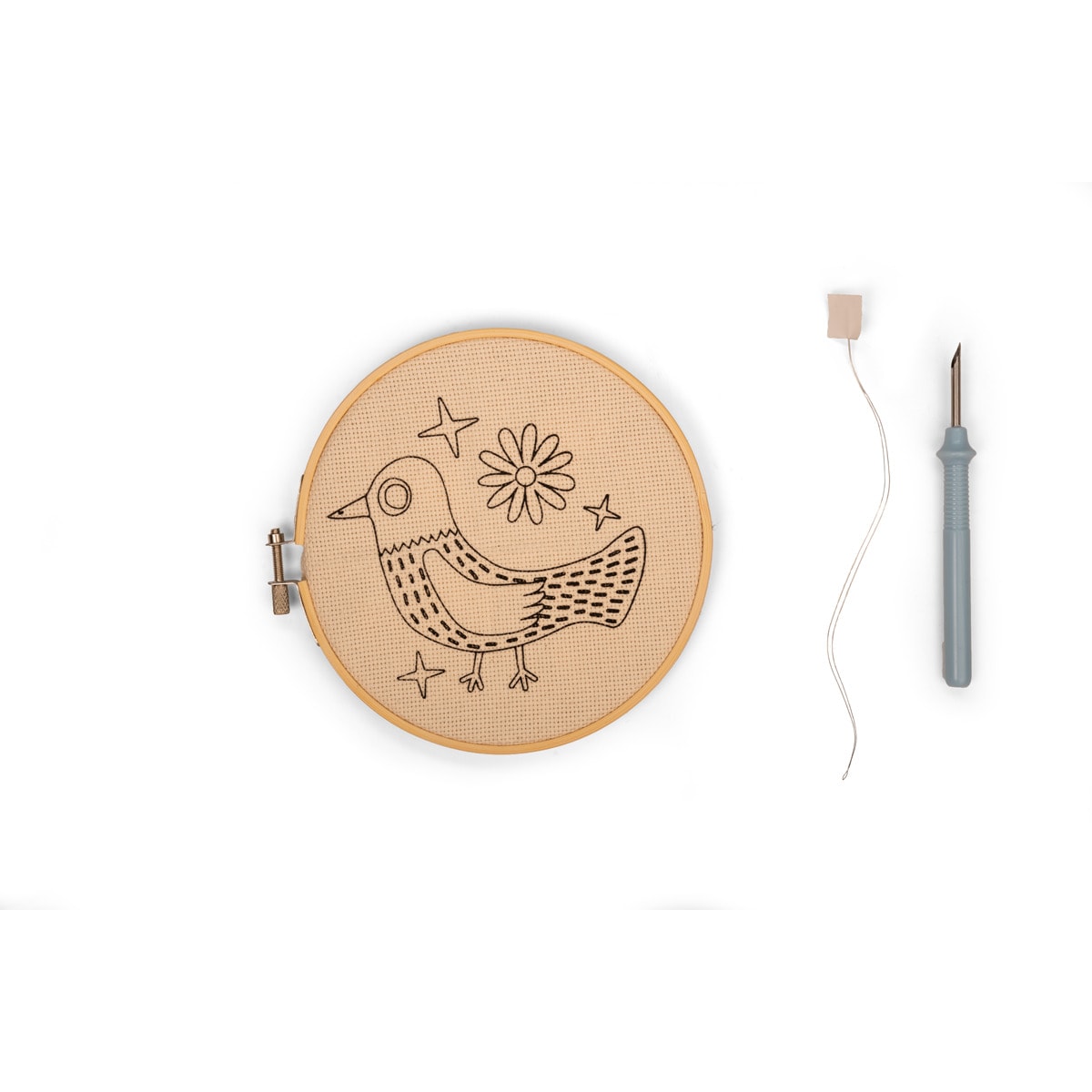 Set de costura punch needle pájaro de Kikkerland 3