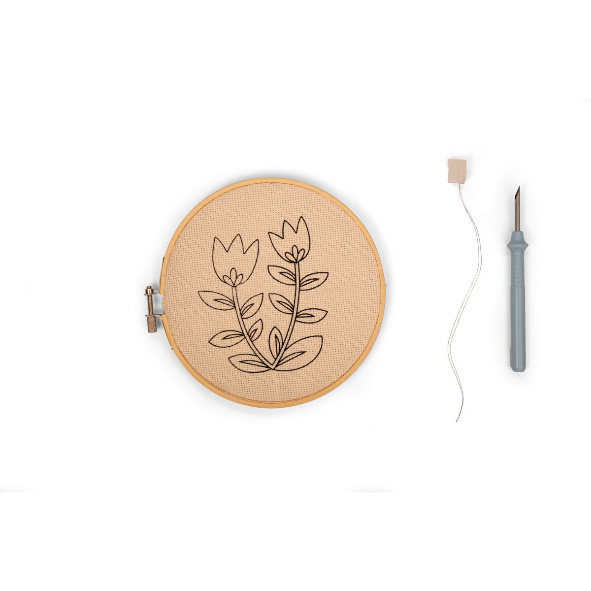 Set de costura punch needle tulipa de Kikkerland 3