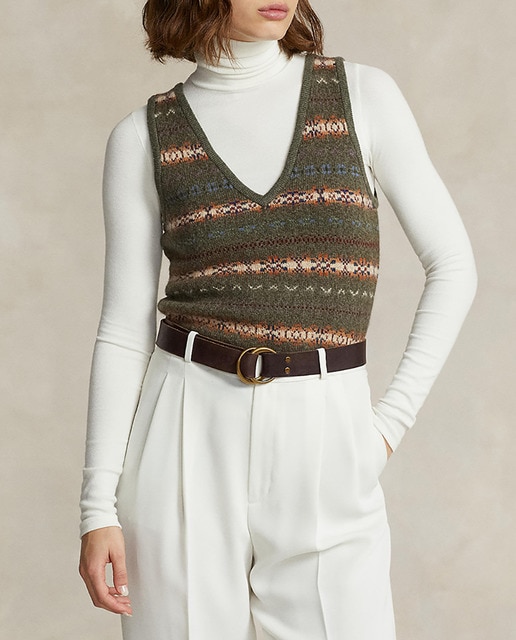 Imagen 0 de Chaleco de mujer de lana de rayas