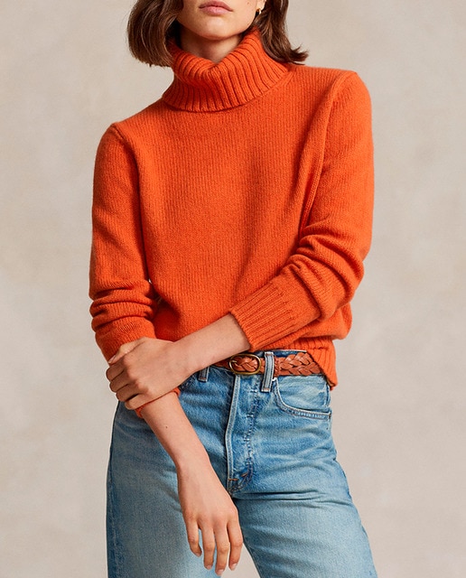 Imagen 0 de Jersey de mujer de lana de cuello vuelto