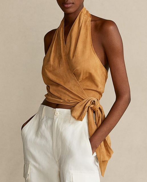 Imagen 0 de Top de mujer sujeto al cuello en piel