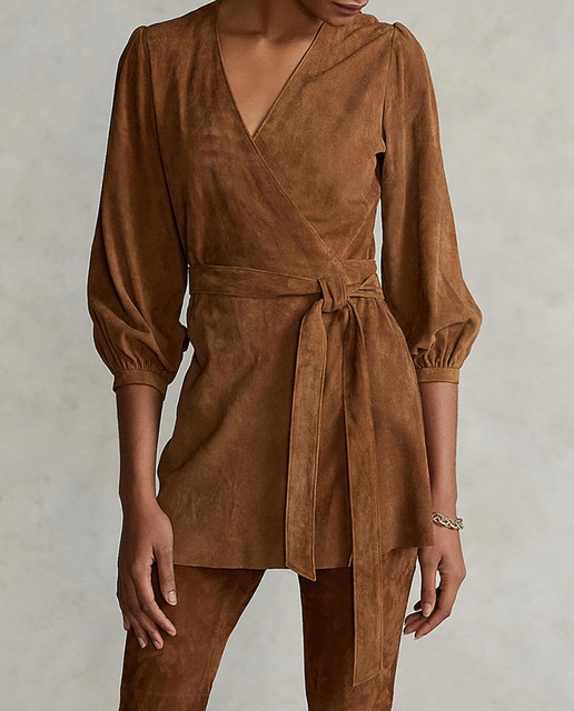 Imagen 0 de Camisa de mujer larga en piel