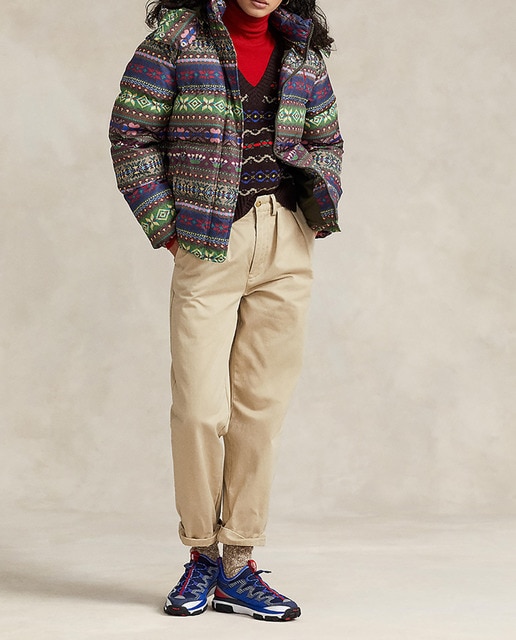 Imagen 0 de Plumífero de mujer con estampado étnico y capucha