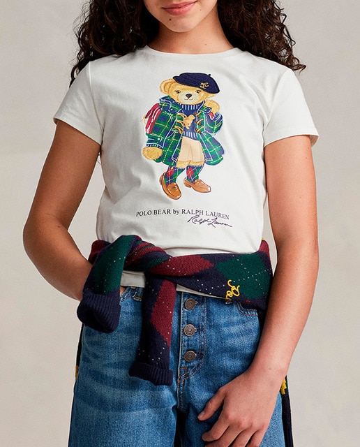 Imagen 0 de Camiseta de niña de algodón con Polo Bear