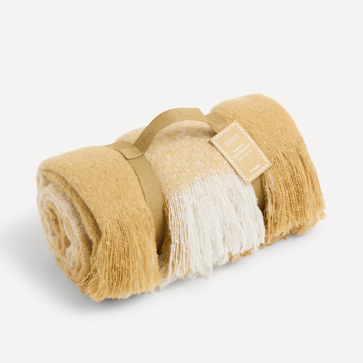 Manta decorativa Check Basics El Corte Inglés Mostaza-3