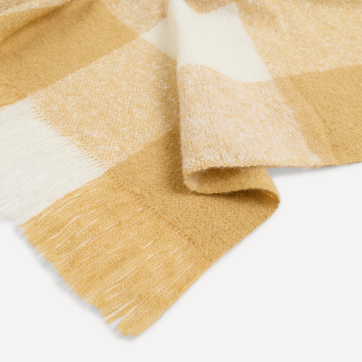 Manta decorativa Check Basics El Corte Inglés Mostaza-2