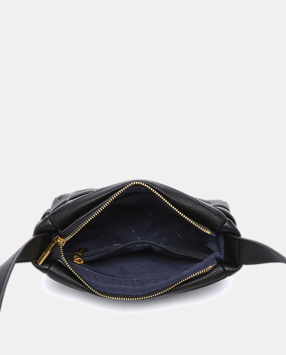Mala a Tiracolo em Materiais Reciclados Entrançados - Preto Preto-5