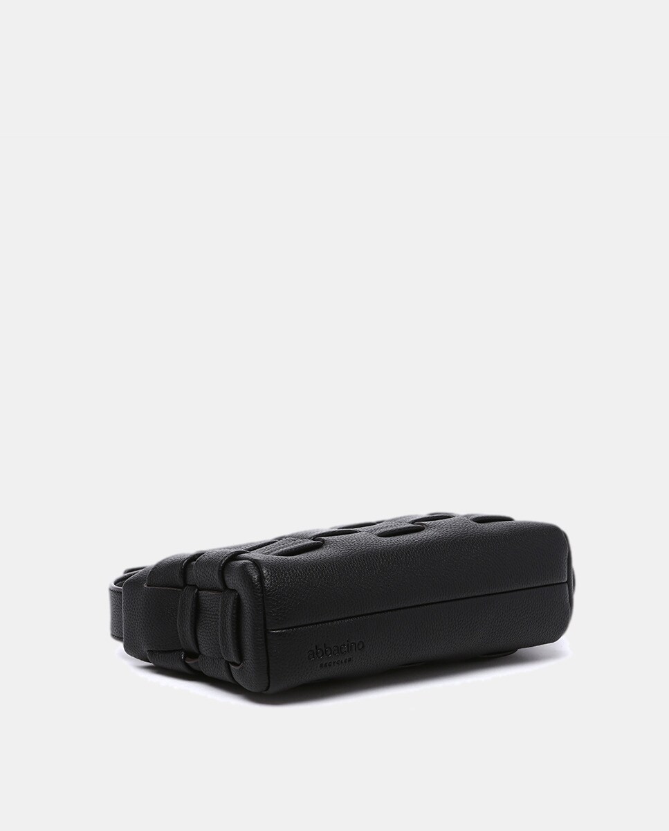 Mala a Tiracolo em Materiais Reciclados Entrançados - Preto Preto-4