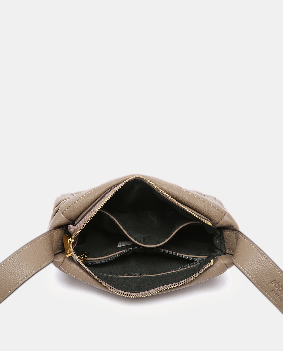 Mala a Tiracolo em Materiais Reciclados Entrançados - Taupe Taupe-5