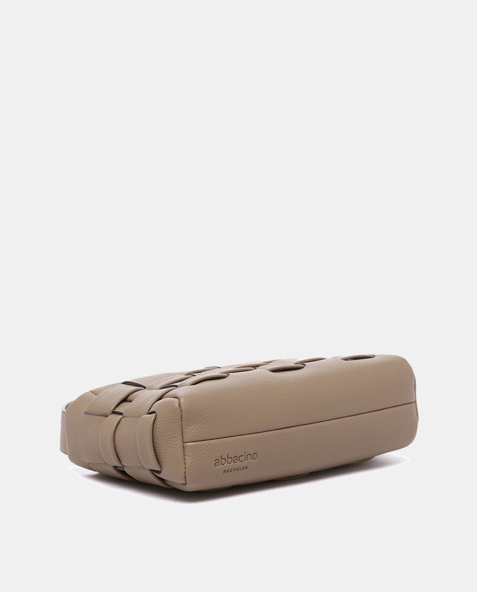 Mala a Tiracolo em Materiais Reciclados Entrançados - Taupe Taupe-4
